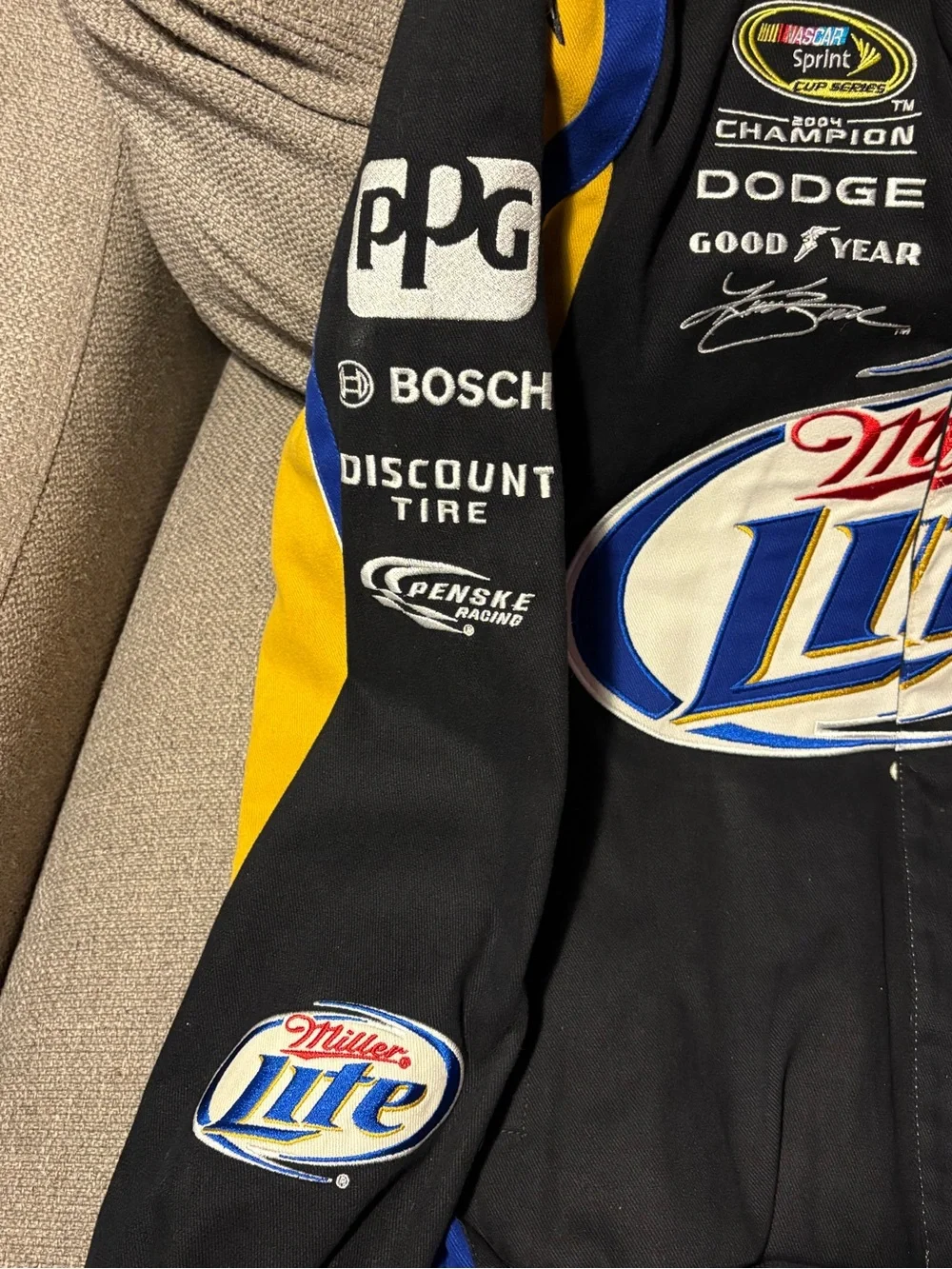 Vintage JH Design NASCAR Miller Lite Kurt Busch Racing Jacket #2